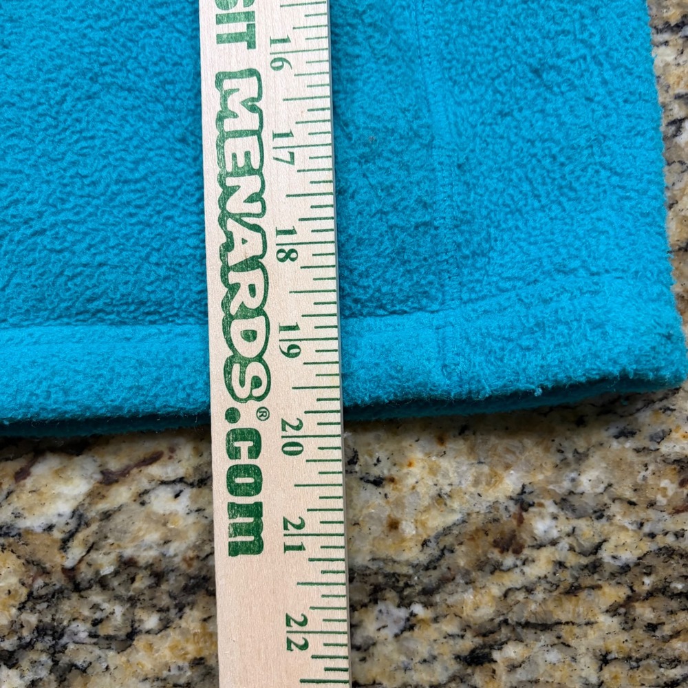 LL Bean Boy Fleece Jacket Full Zip Blue Turquoise Mountain Logo 505069 Size S 8 - Picture 6 of 7